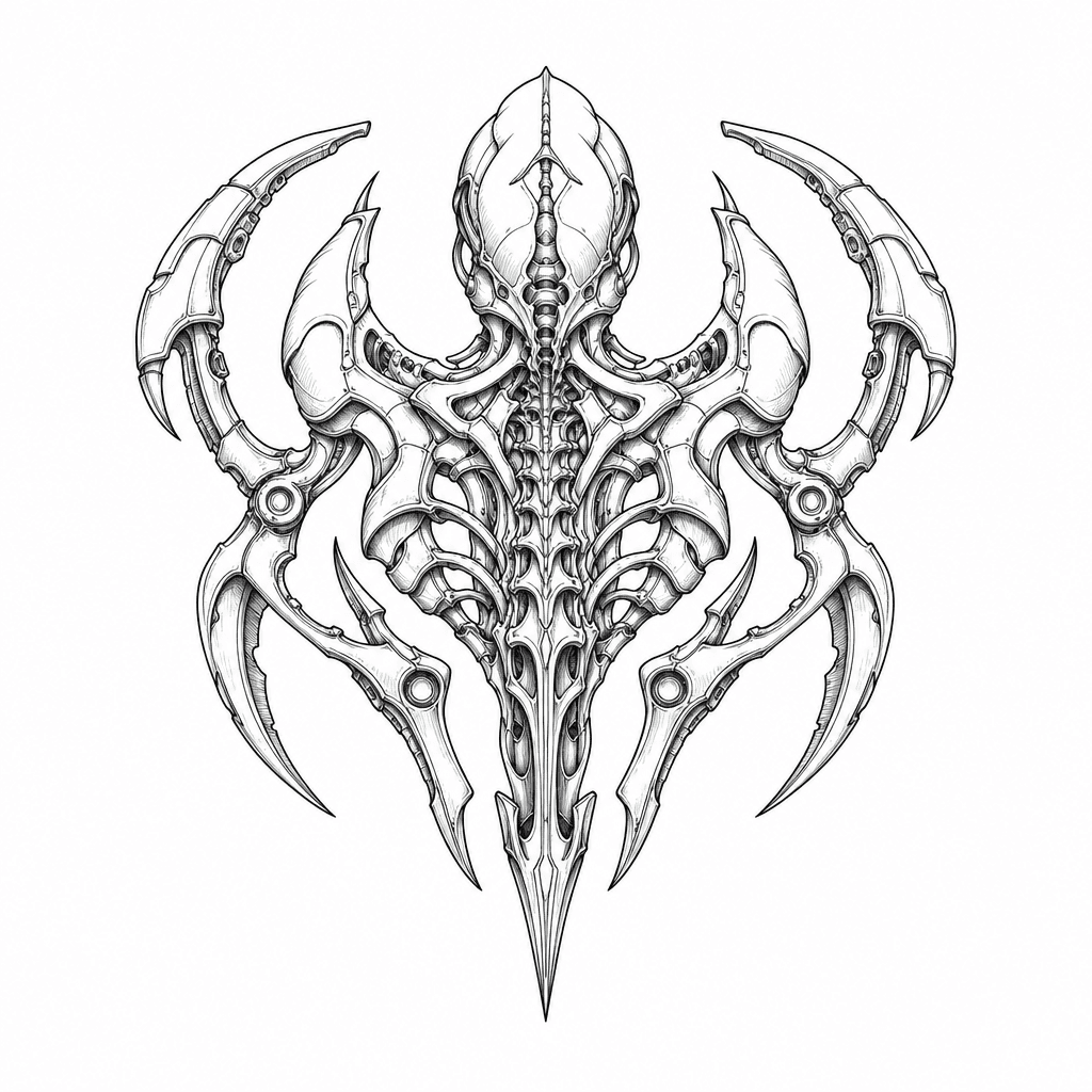 Dark Techno-organic Back Emblem
