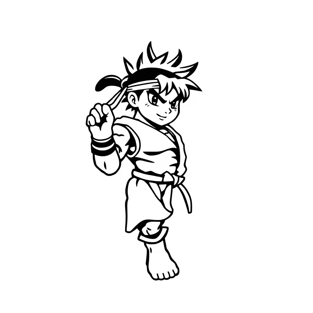 A 8bit Tattoo Of Riu Animated Character From Street Fighter