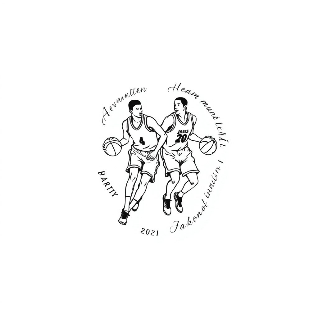 2 Player Of Basketball With Some Writing Around Them