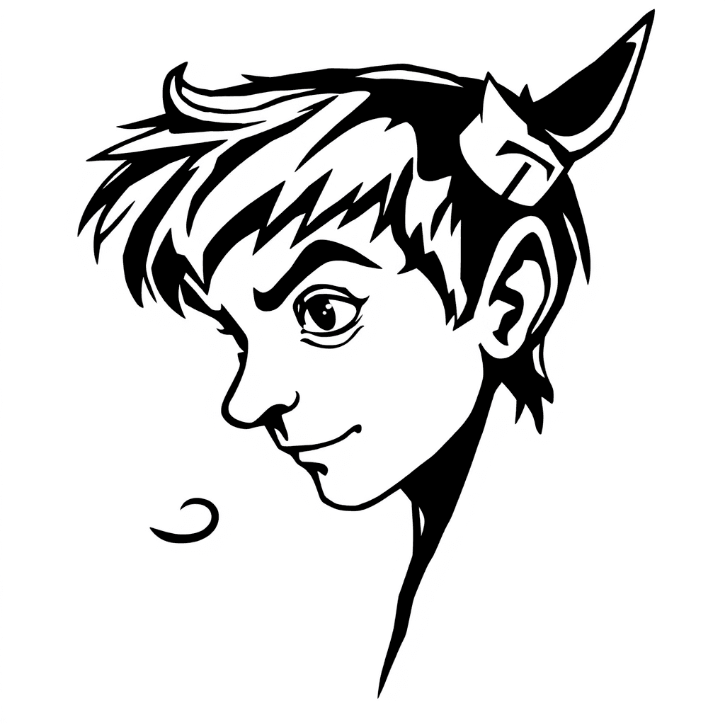 Black Shadow Of Peter Pans Head