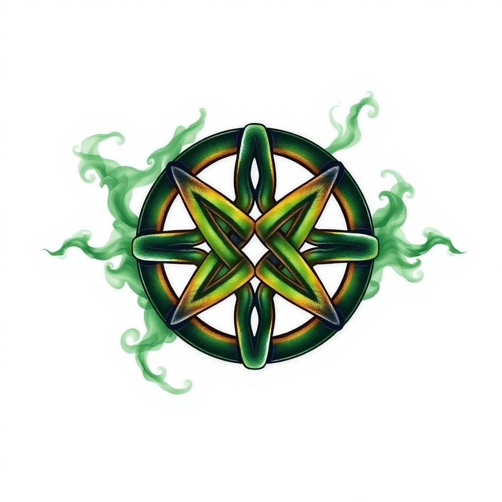 Celtic Knot Made Out Of Green Smoke