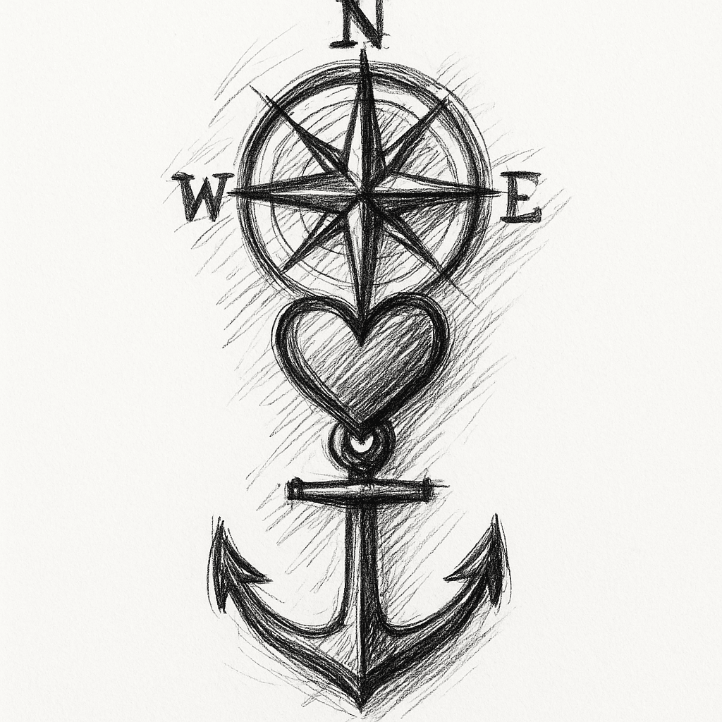 Compass Love Anchor