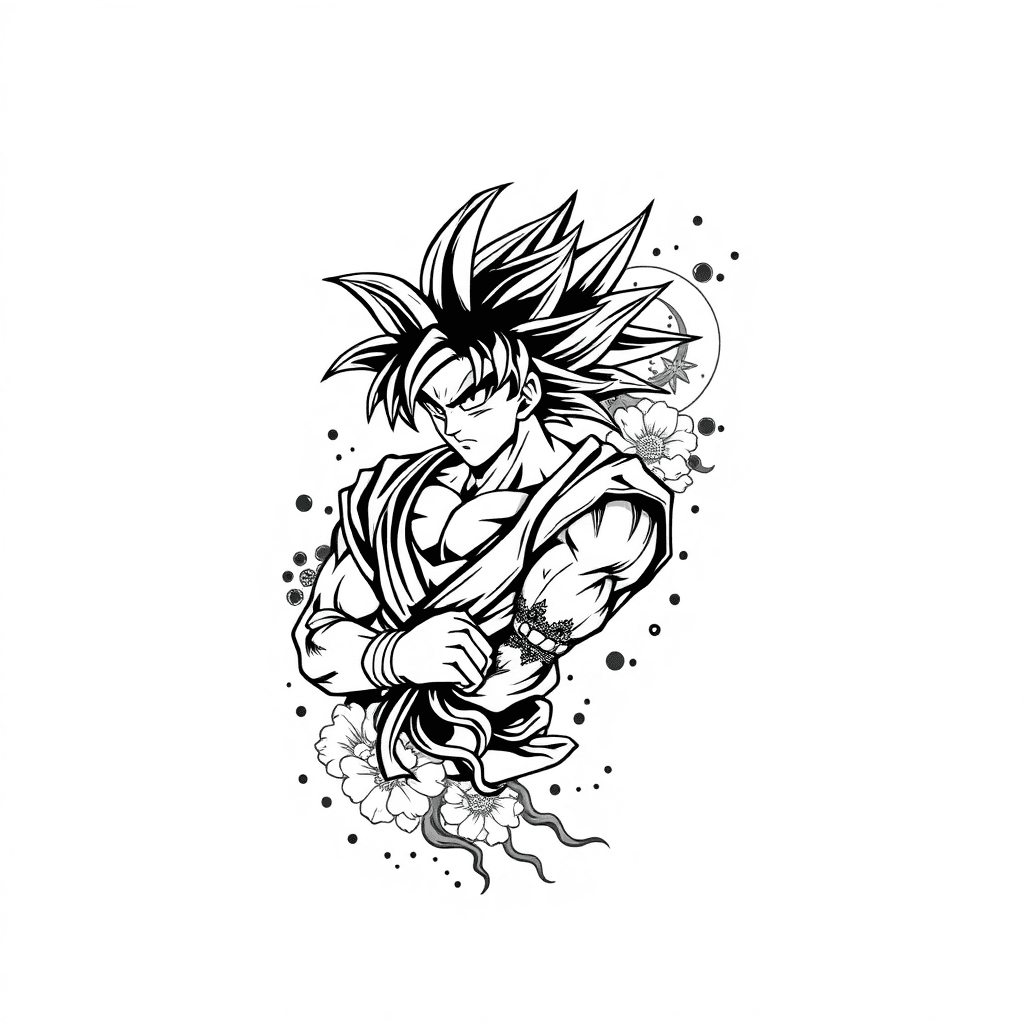 Son Goku Anime Tattoo Full Sleeve