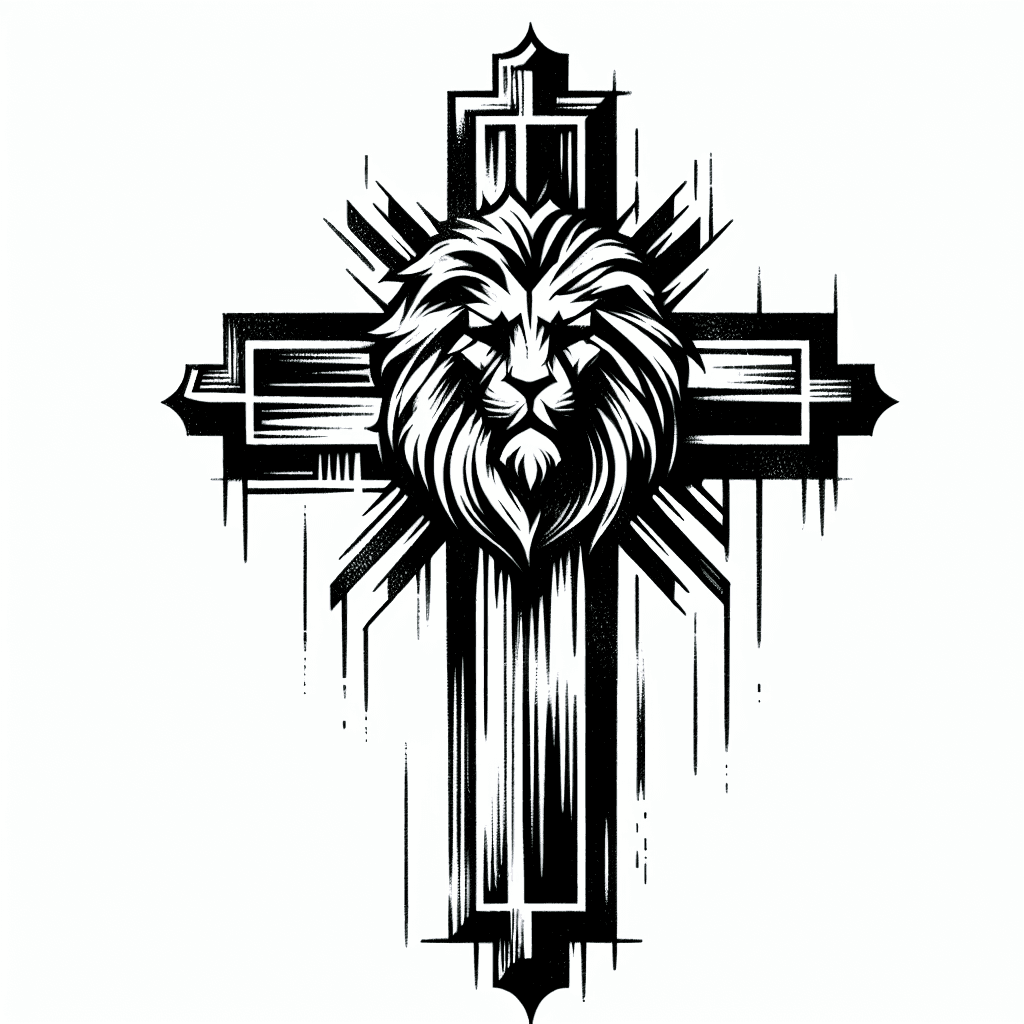 A Cross With A Lion Inside