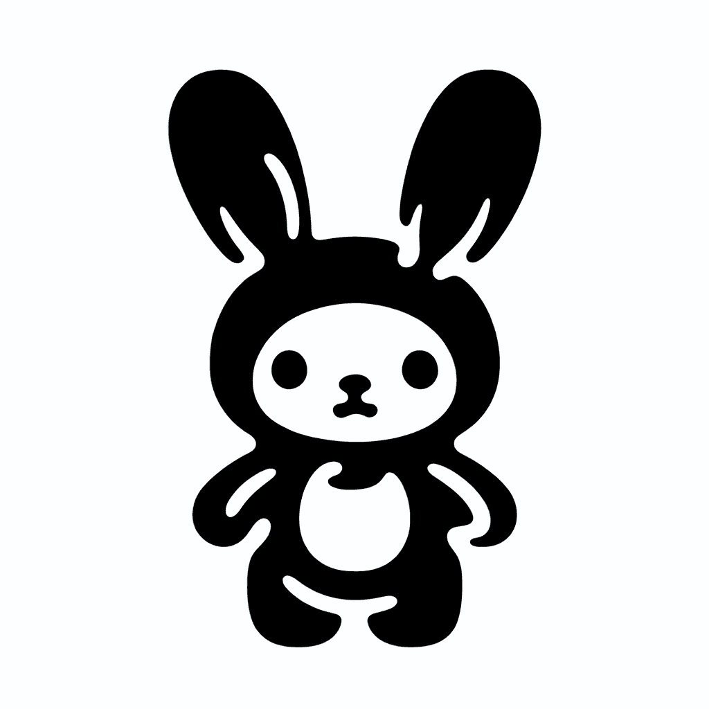 Sanrio Art Style Kawaii Plush Bunny Icon