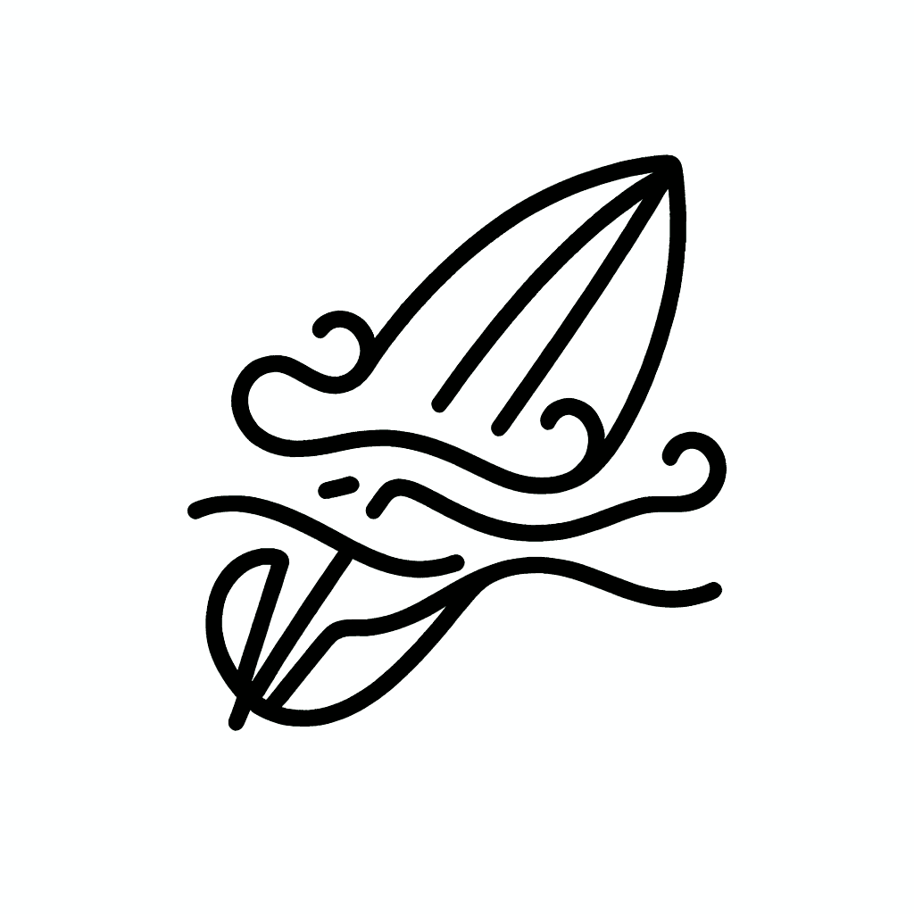 Surf Board With Beach Eave