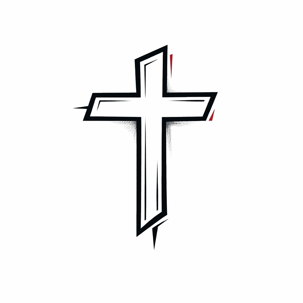 Minimalist "Cross Outline" Tattoo Design