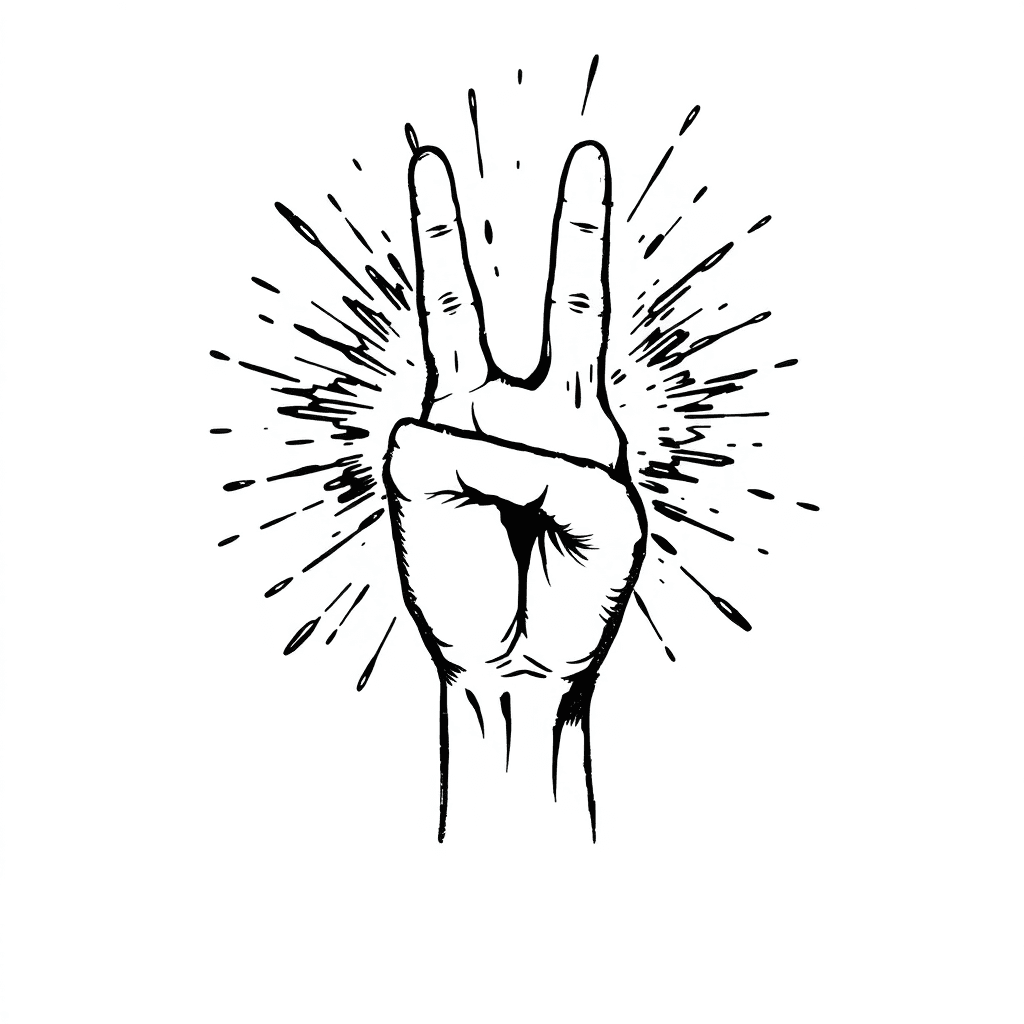 An Explosion Explodes, A Christian Hand Sign, Expressing The Culmination Of Everything.