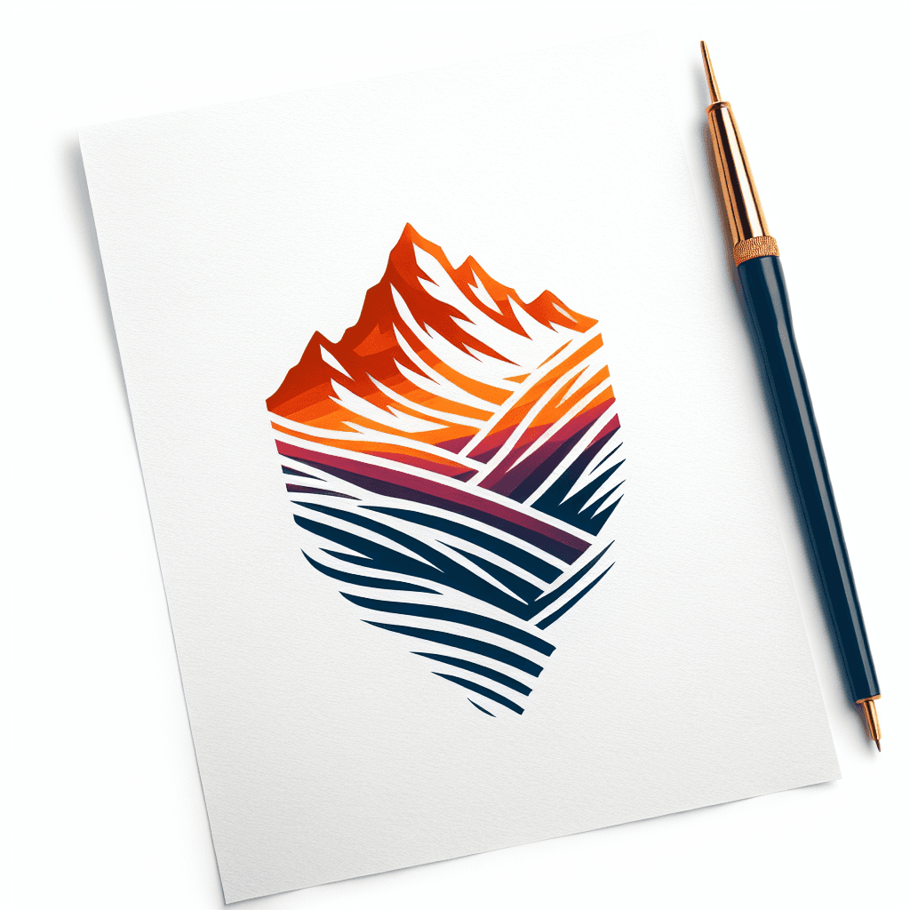 Single line "Rocky Mountain" Tattoo Design