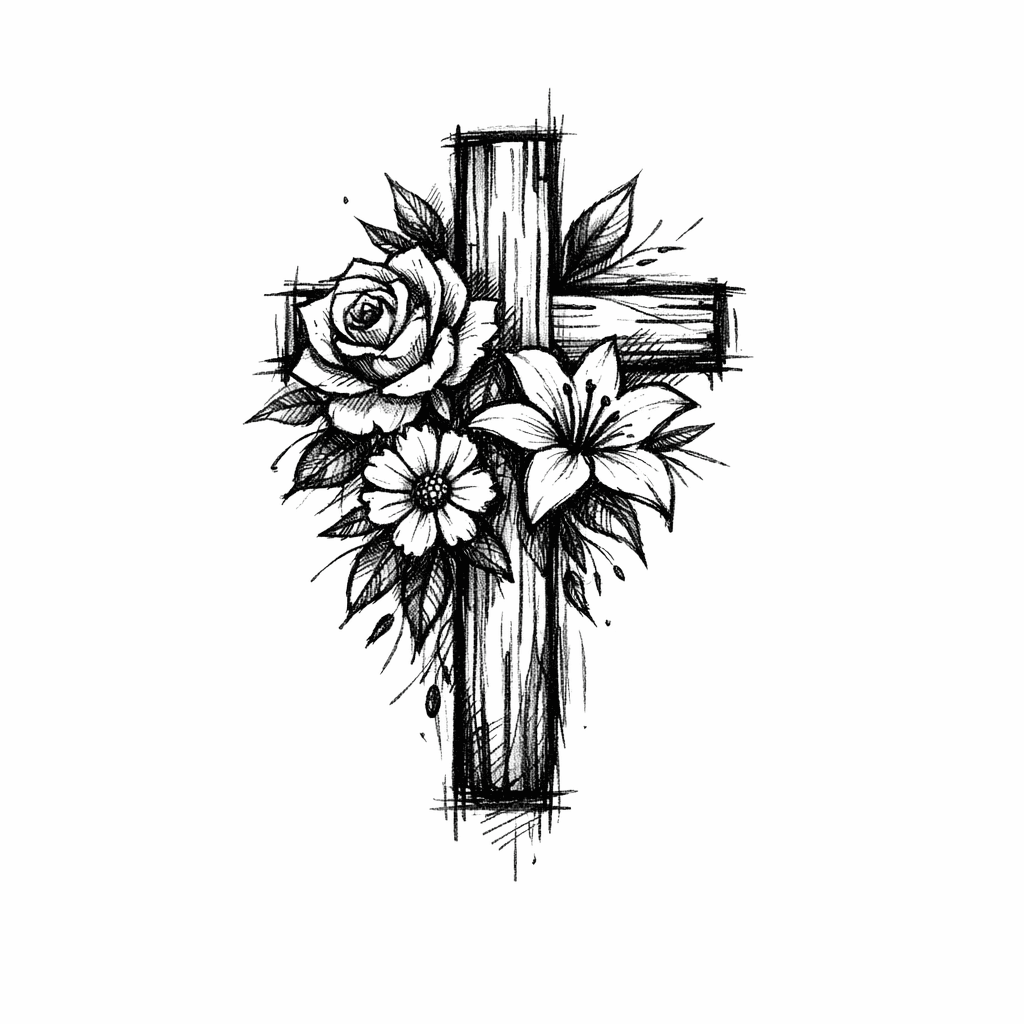 Cross With Flowers