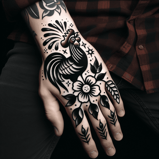 Traditional "cock in the hand" Tattoo Design