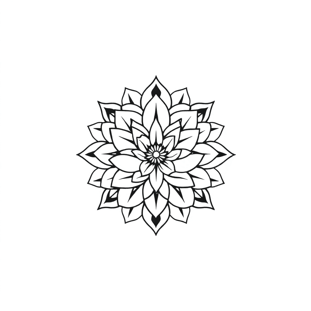 A A Mandala, A Lotus Flower, Peony Flower