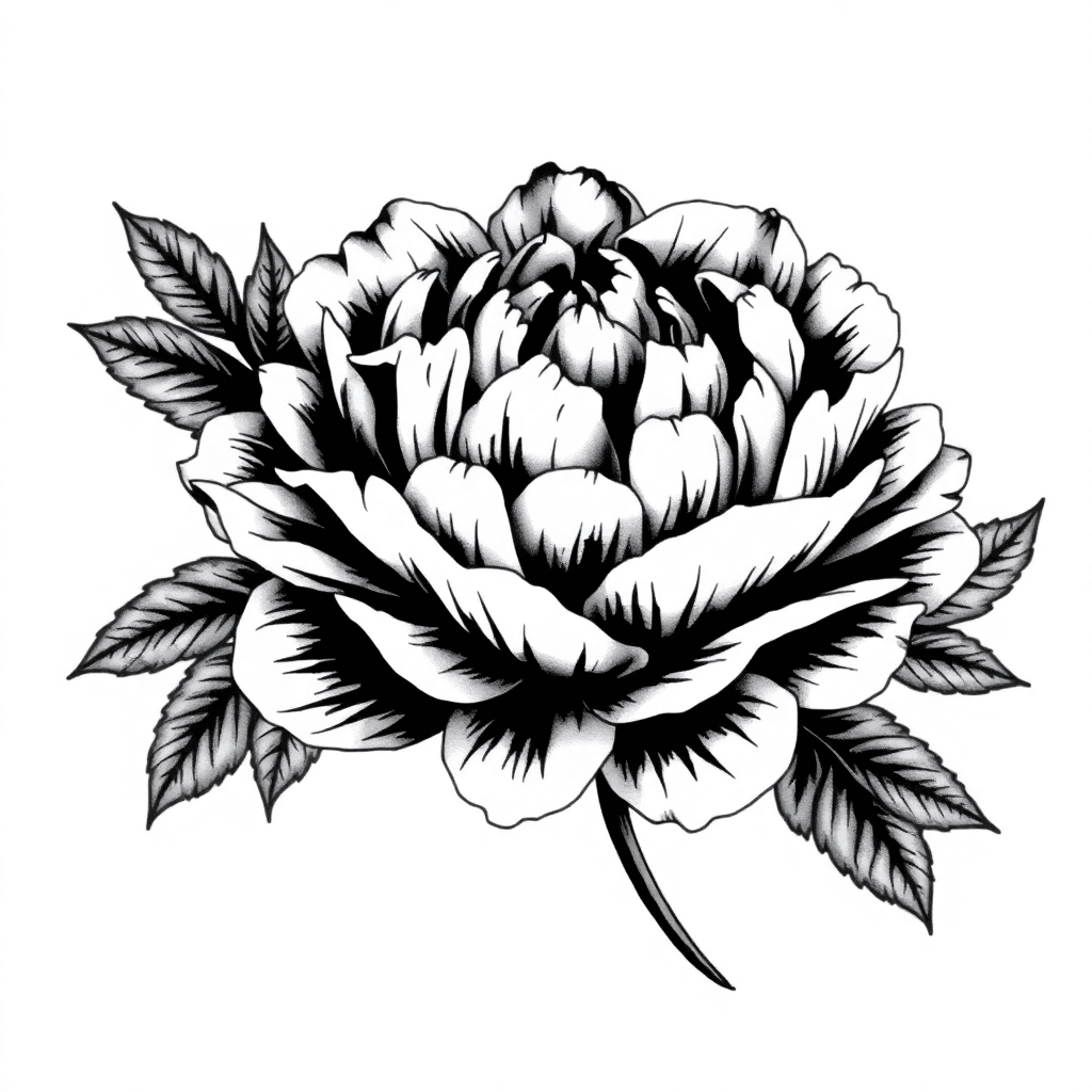 Huge Flowing Peony Flower